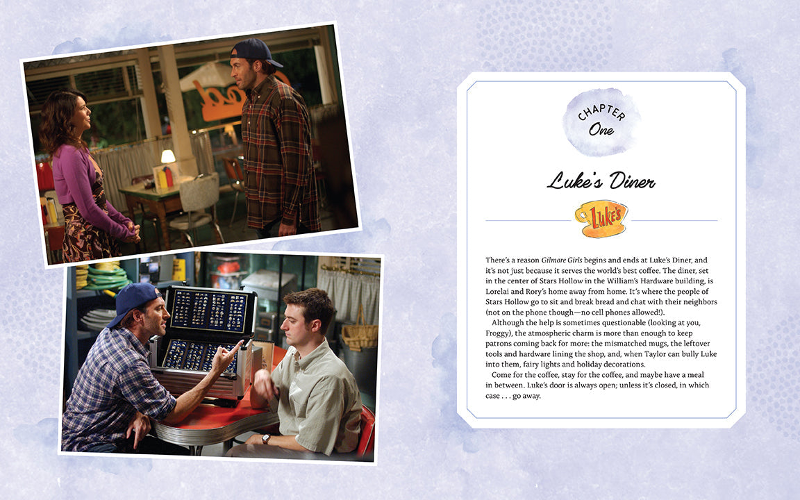 Hardcover Gilmore Girls: The Official Cookbook by Insight Editions, featuring recipes and images from the beloved TV series.