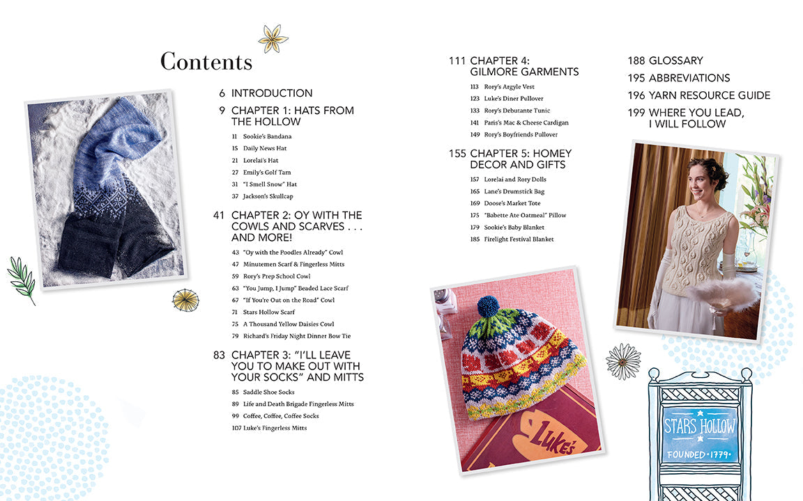 Hardcover edition of Gilmore Girls: The Official Knitting Book by Insight Editions, featuring knitting patterns and tips.