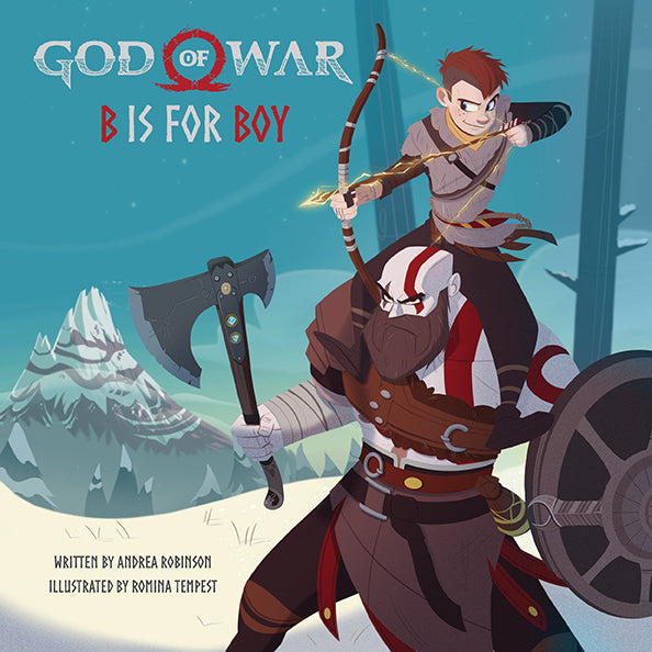 Hardcover book titled "God of War: B is for Boy" by Insight Editions, featuring a detailed cover illustration.