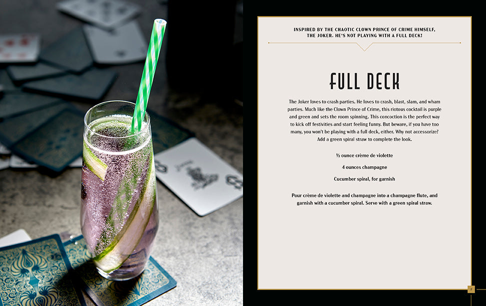 Hardcover book titled Gotham City Cocktails by Insight Editions featuring Batman-themed cocktail recipes.