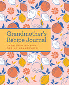 Hardcover grandmother's recipe journal by Insight Editions with handwritten recipes on lined pages and vintage design.