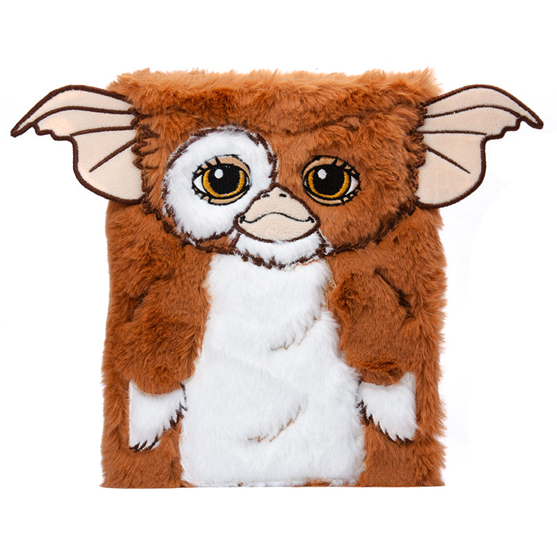 Hardcover Gremlins Gizmo plush journal by Insight Editions with a soft Gizmo plush cover and lined pages inside.