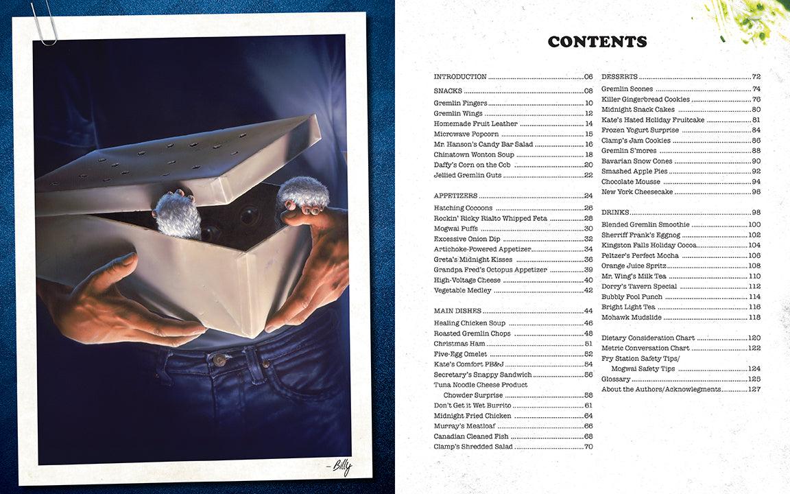 Hardcover of Gremlins: The Official Cookbook by Insight Editions, featuring themed recipes and illustrations from the Gremlins film.