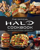 Hardcover of Halo: The Official Cookbook by Insight Editions, featuring a design inspired by the popular video game series.