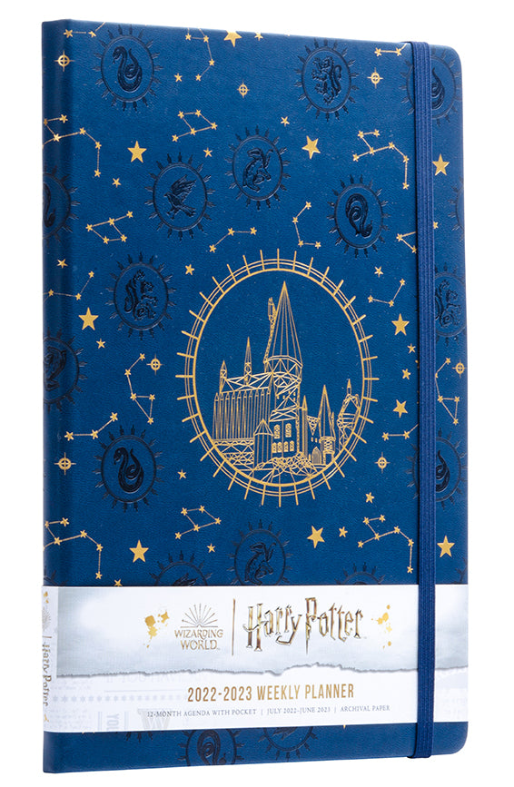 Hardcover Harry Potter 2022-2023 academic year planner by Insight Editions, featuring magical-themed cover design.