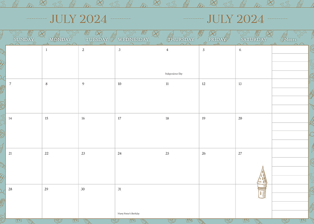 Hardcover Harry Potter 2024-2025 academic year planner by Insight Editions with magical cover design and detailed pages inside.