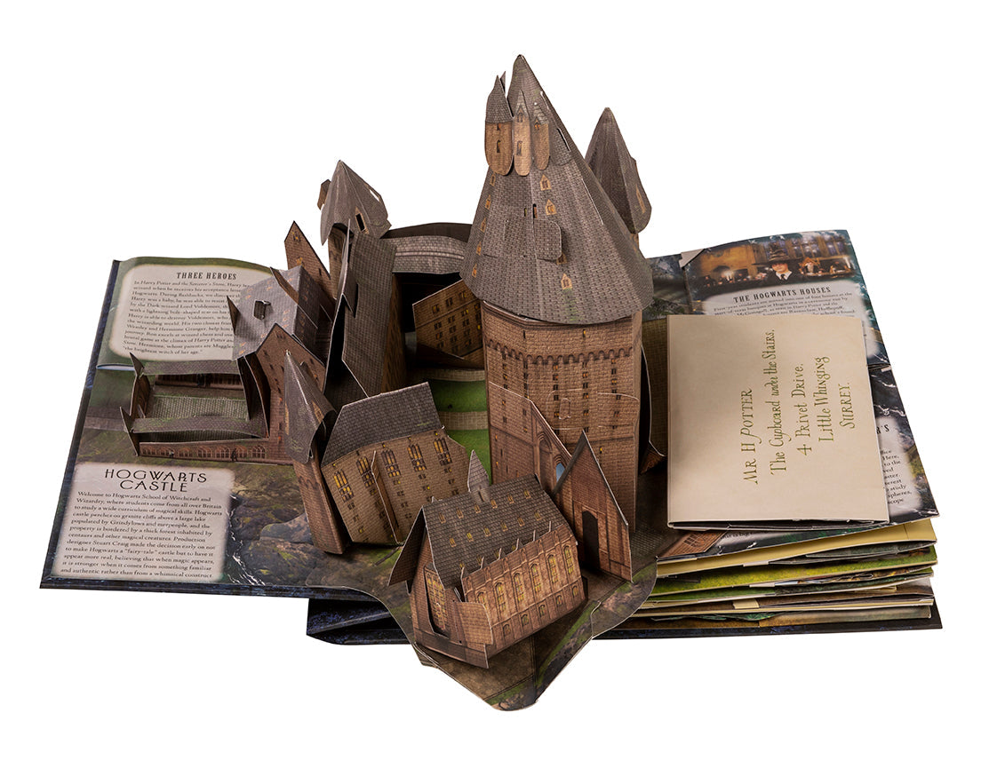 Hardcover Harry Potter: A Pop-Up Guide to Hogwarts by Insight Editions showing a detailed book cover with magical Hogwarts imagery.