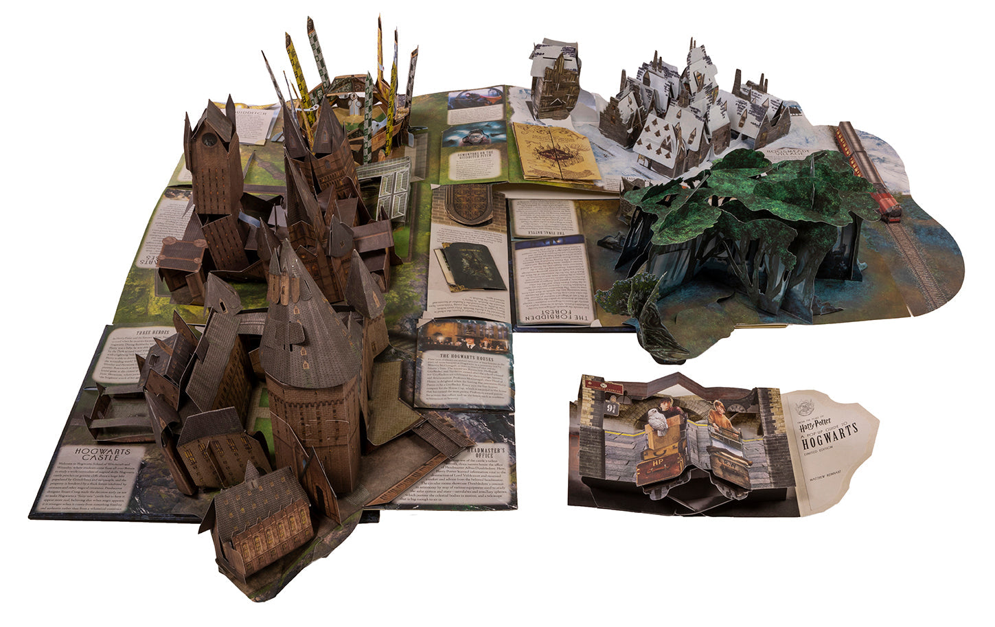 Hardcover of Harry Potter: A Pop-Up Guide to Hogwarts by Insight Editions, featuring detailed pop-up illustrations of Hogwarts castle.