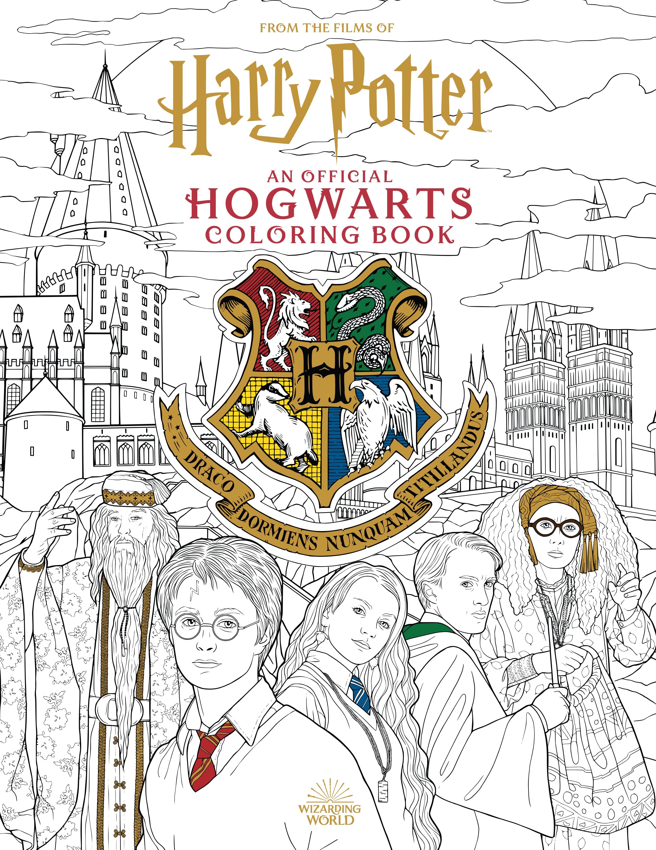 Hardcover Harry Potter: An Official Hogwarts Coloring Book by Insight Editions, featuring magical illustrations for coloring.