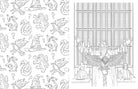 Hardcover Harry Potter Hogwarts Coloring Book by Insight Editions showing illustrated pages from the magical coloring book.