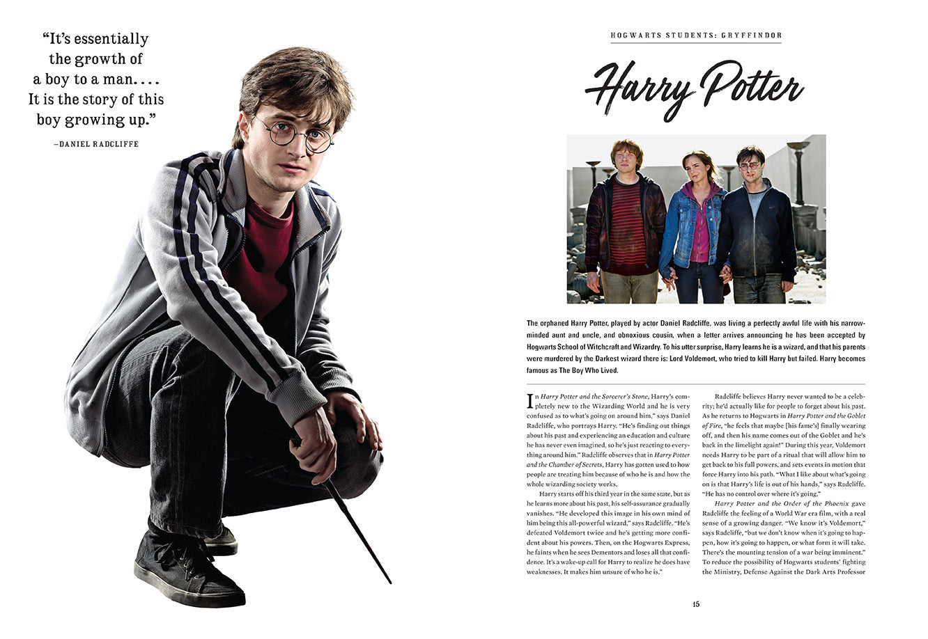 Hardcover book titled Harry Potter: Characters of the Wizarding World by Insight Editions, featuring illustrated characters from the series.