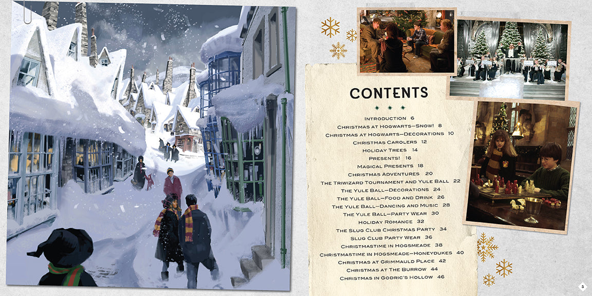 Hardcover edition of Harry Potter: Christmas at Hogwarts by Insight Editions, featuring festive Hogwarts-themed cover art.