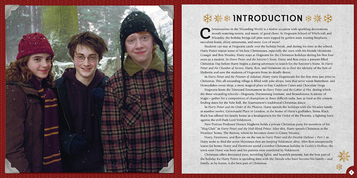 Hardcover of Harry Potter: Christmas at Hogwarts by Insight Editions, featuring festive Harry Potter-themed cover art.