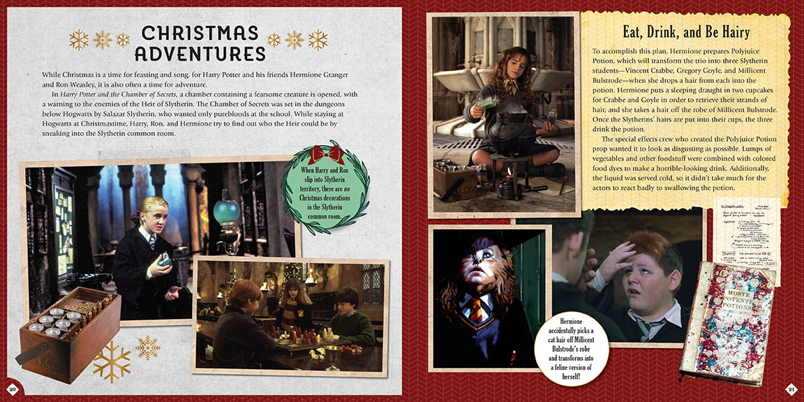 Hardcover of Harry Potter: Christmas at Hogwarts by Insight Editions, featuring a festive Hogwarts scene on the cover.