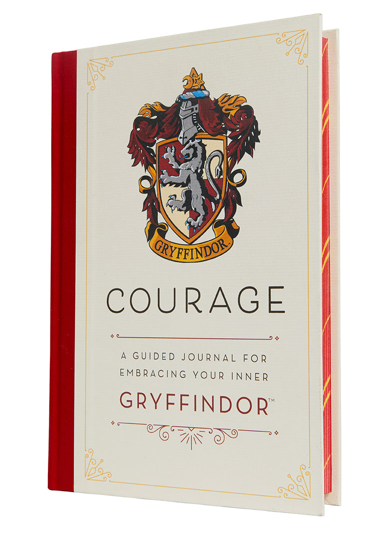 Hardcover copy of Harry Potter: Courage by Insight Editions, featuring a detailed cover design on the front.