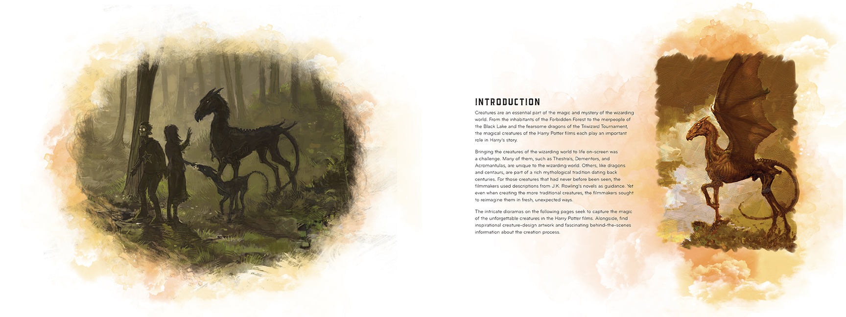 Hardcover Harry Potter: Creatures book by Insight Editions featuring detailed illustrations of magical creatures from the wizarding world.