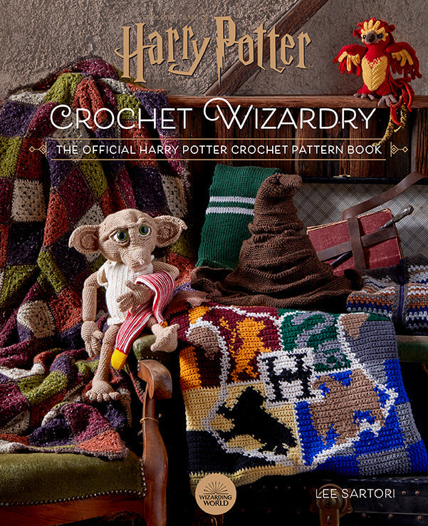 Hardcover of Harry Potter: Crochet Wizardry by Insight Editions, featuring detailed illustrations on the cover.