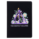 Hardcover Harry Potter Deathly Hallows embroidered journal with detailed stitching and magical design by Insight Editions.