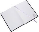Hardcover Harry Potter Deathly Hallows embroidered journal with detailed cover design, perfect for writing and note-taking.