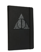 Harry Potter Deathly Hallows hardcover journal with Elder Wand pen set from Insight Editions, featuring magical design and detailed cover art.