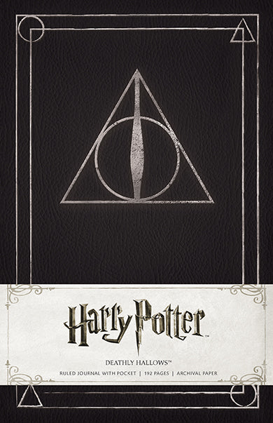 Hardcover Harry Potter Deathly Hallows ruled journal by Insight Editions with magical design on the cover.