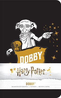 Hardcover Harry Potter Dobby ruled pocket journal by Insight Editions with magical Dobby illustration on the cover.