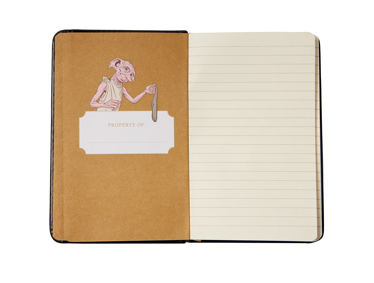 Hardcover Harry Potter Dobby ruled pocket journal by Insight Editions featuring Dobby illustration on the cover.