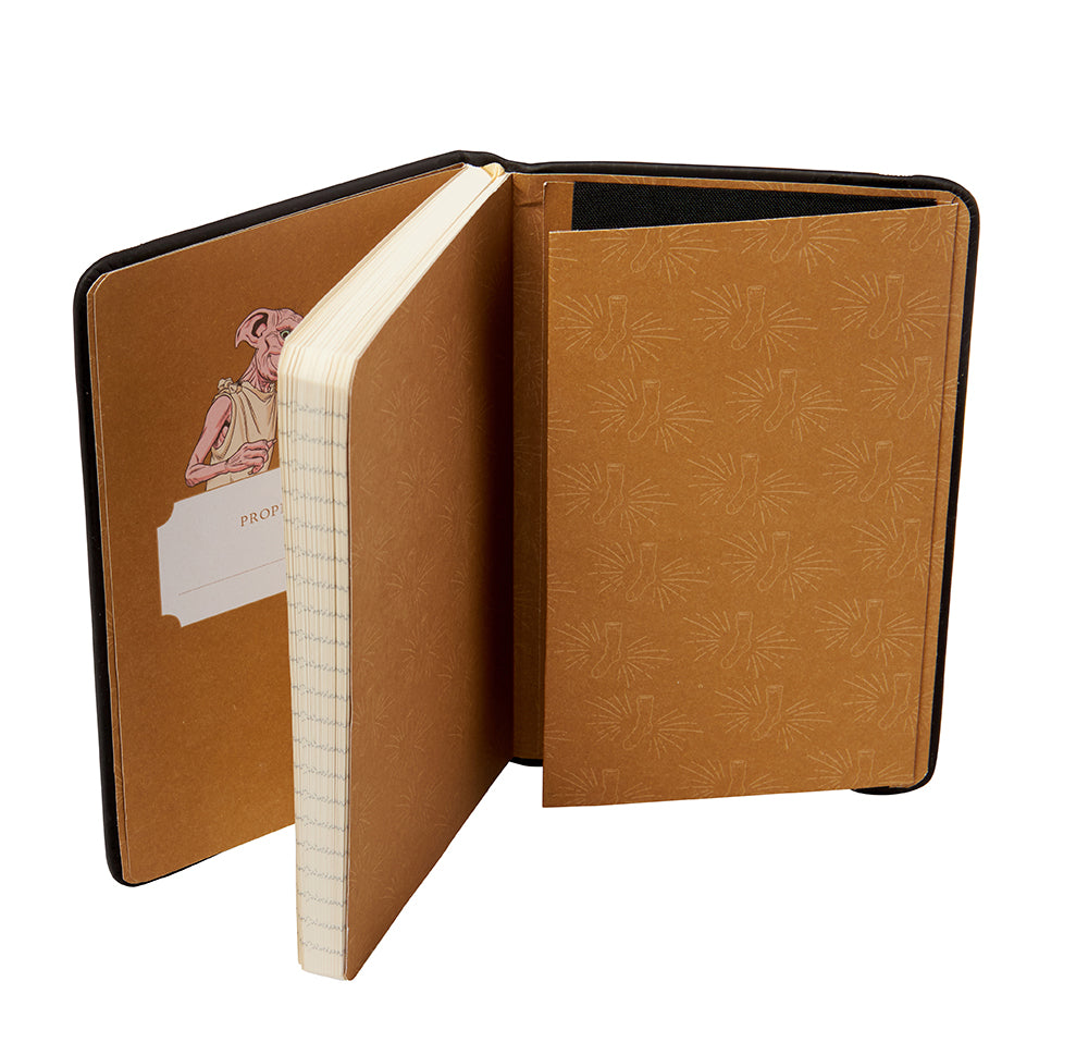 Hardcover Harry Potter Dobby ruled pocket journal by Insight Editions, featuring Dobby illustration on the cover.