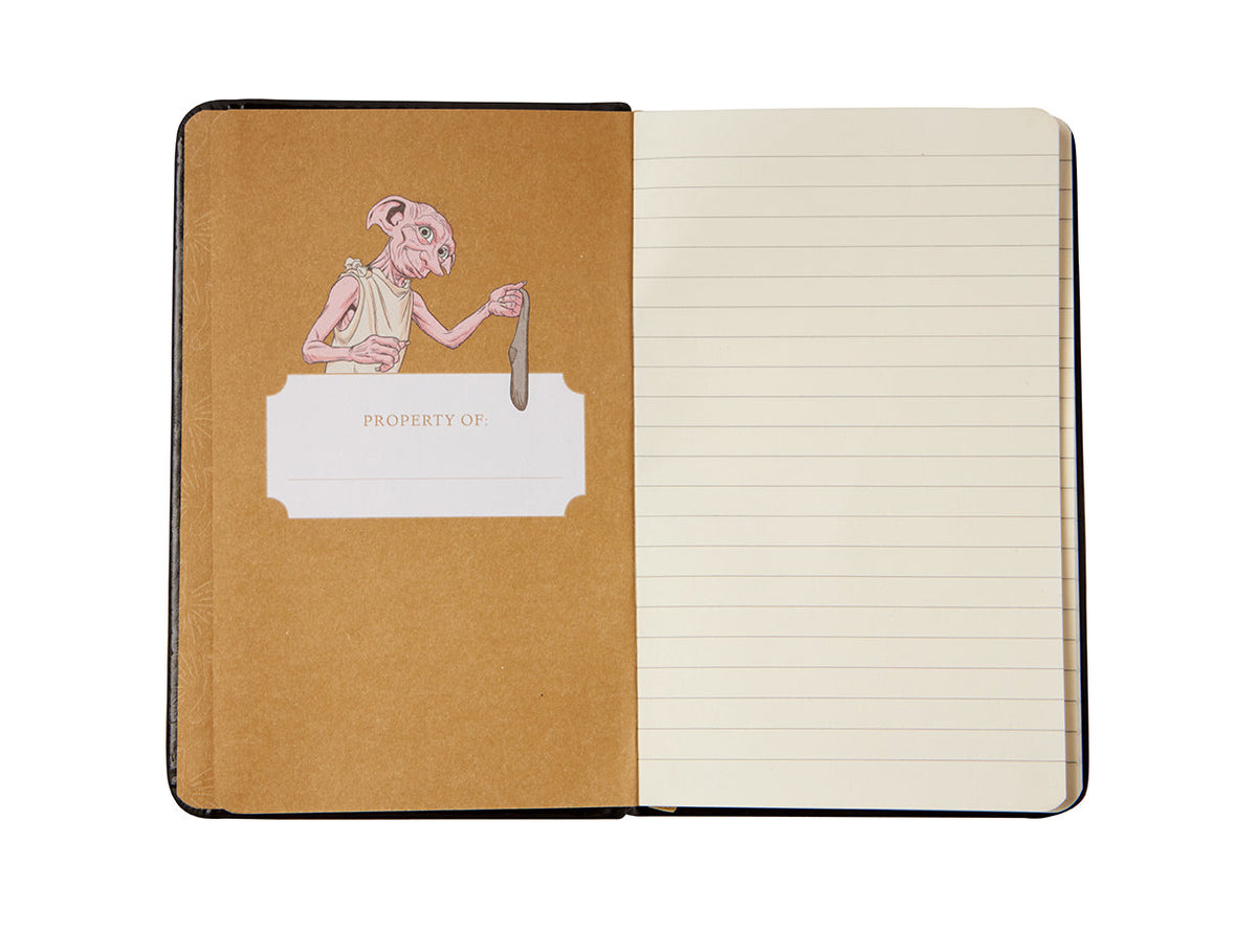 Hardcover Harry Potter Dobby ruled pocket journal by Insight Editions, featuring Dobby character illustration on the cover.