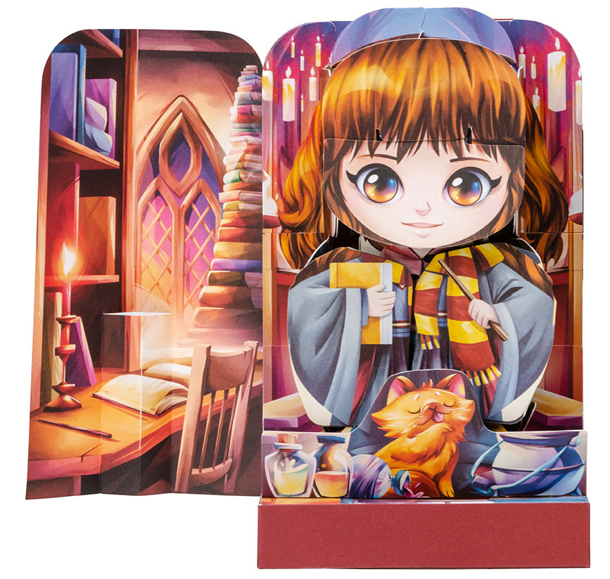 Hardcover Harry Potter Flip Pop featuring Hermione Granger from Insight Editions, with colorful pop-up design and detailed illustration.