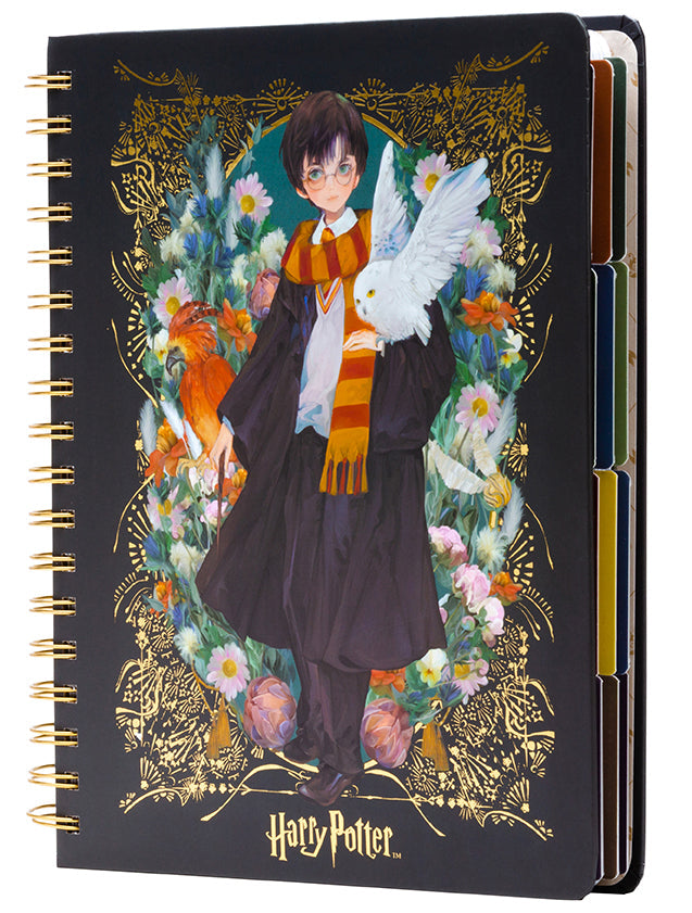Hardcover Harry Potter Floral Fantasy 12-Month Undated Planner by Insight Editions with magical floral cover design.