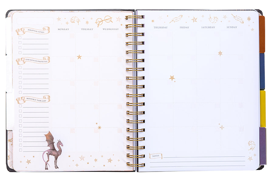 Hardcover Harry Potter Floral Fantasy 12-Month Undated Planner with magical floral cover by Insight Editions