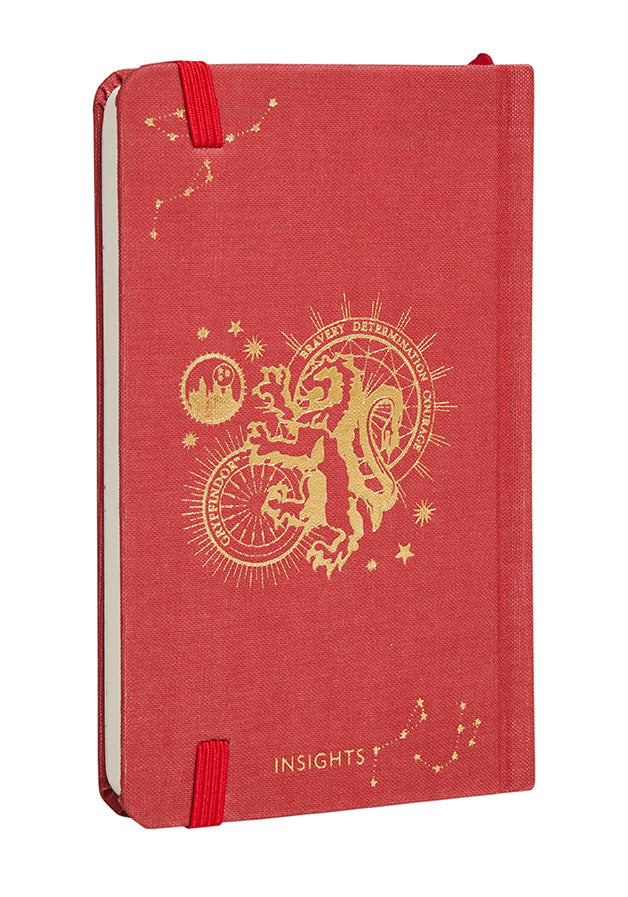 Hardcover Harry Potter Gryffindor Constellation Ruled Pocket Journal with mystical star design and gold accents by Insight Editions