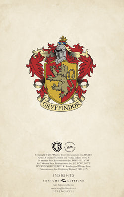 Hardcover Harry Potter Gryffindor ruled pocket journal by Insight Editions with house crest and gold accents.