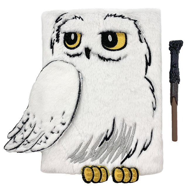 Harry Potter Hedwig plush journal with hardcover, featuring a soft Hedwig owl design from Insight Editions.