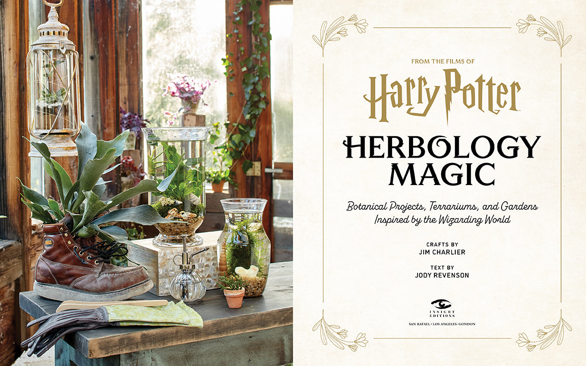 Hardcover Harry Potter Herbology Magic book by Insight Editions with detailed botanical illustrations and magical themes.