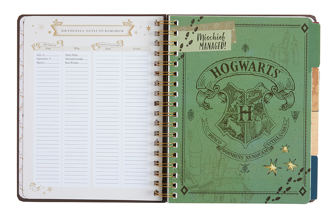 Hardcover Harry Potter Hogwarts 12-Month Undated Planner by Insight Editions with magical cover design.