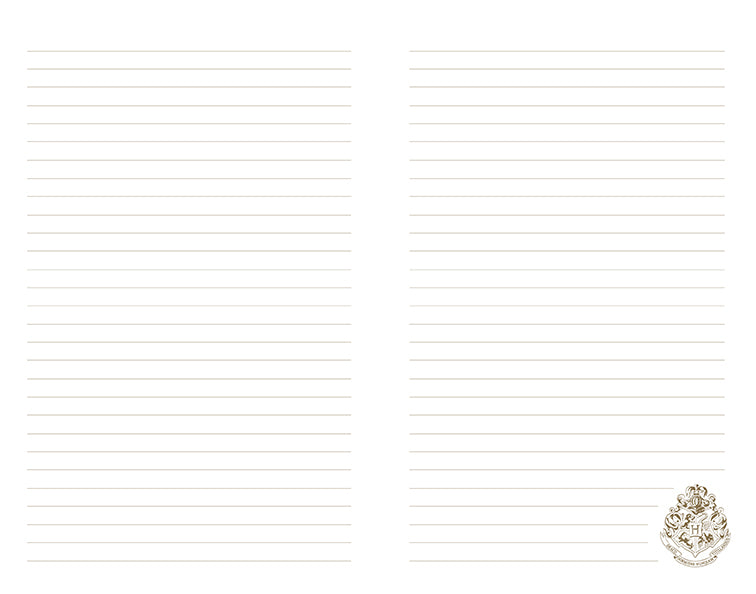 Harry Potter Hogwarts Crest hardcover journal by Insight Editions with embossed Hogwarts logo on the cover.
