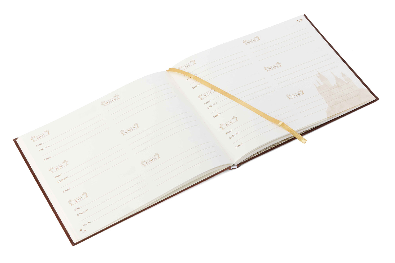 Hardcover Harry Potter Hogwarts Guest Book by Insight Editions with magical cover design and lined pages for guests to sign.