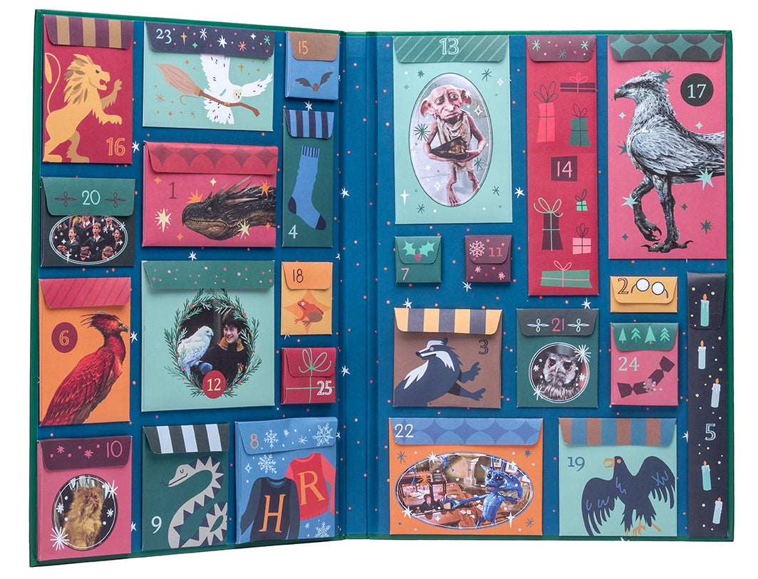 Hardcover Harry Potter Holiday Magic Official Advent Calendar by Insight Editions with festive Harry Potter-themed designs.
