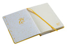 Harry Potter Hufflepuff constellation hardcover ruled journal with celestial design and gold accents, by Insight Editions.