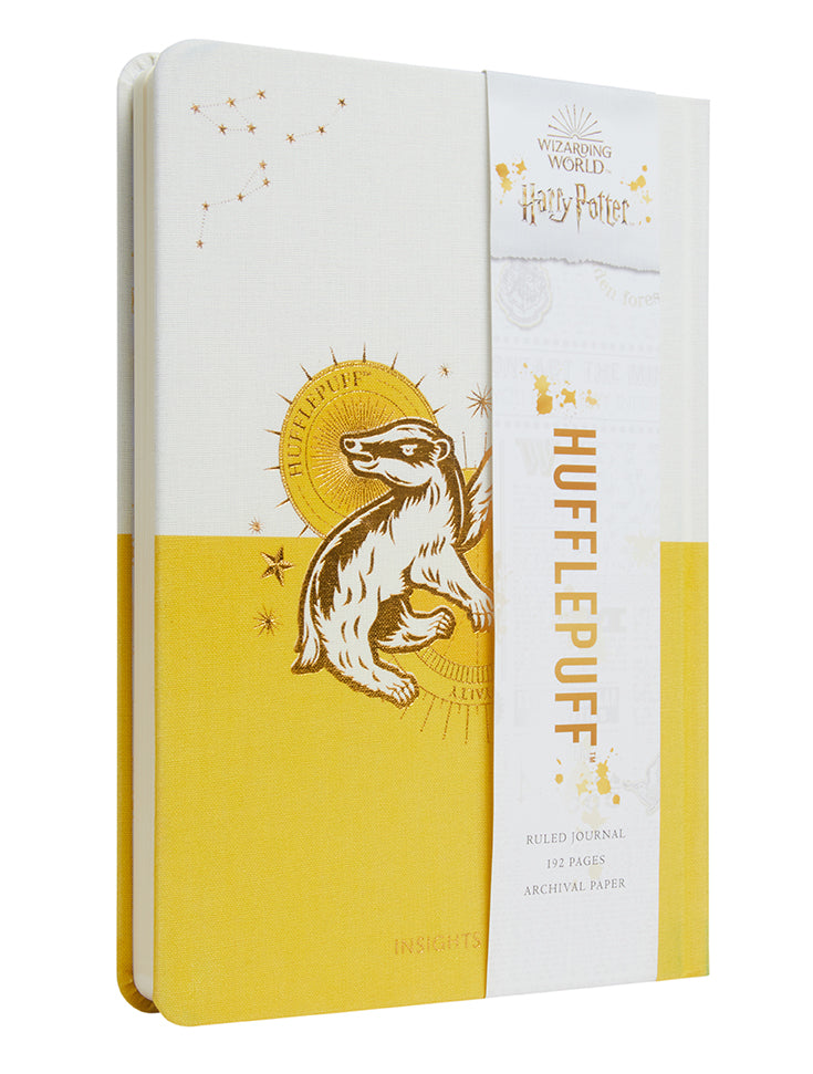 Harry Potter Hufflepuff constellation hardcover ruled journal by Insight Editions, featuring a celestial design on the cover.