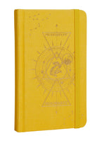 Hardcover Harry Potter Hufflepuff constellation ruled pocket journal by Insight Editions with celestial design on cover.