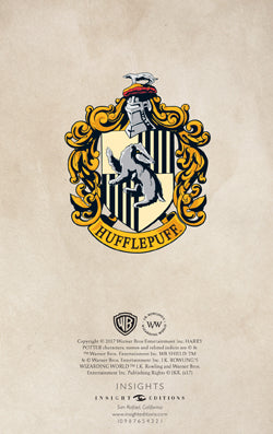 Hardcover Harry Potter Hufflepuff ruled pocket journal by Insight Editions featuring Hufflepuff crest and gold accents.