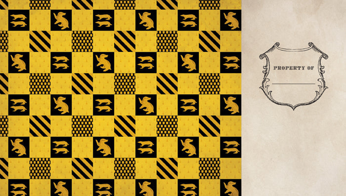 Harry Potter Hufflepuff hardcover ruled pocket journal by Insight Editions with Hufflepuff crest on the cover.