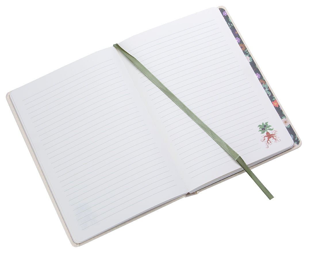 Hardcover Harry Potter Mandrake embroidered journal by Insight Editions with detailed botanical cover design.