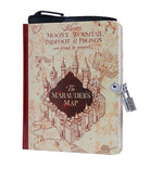 Hardcover Harry Potter Marauder's Map Lock & Key Diary by Insight Editions, featuring iconic map design and secure locking mechanism.