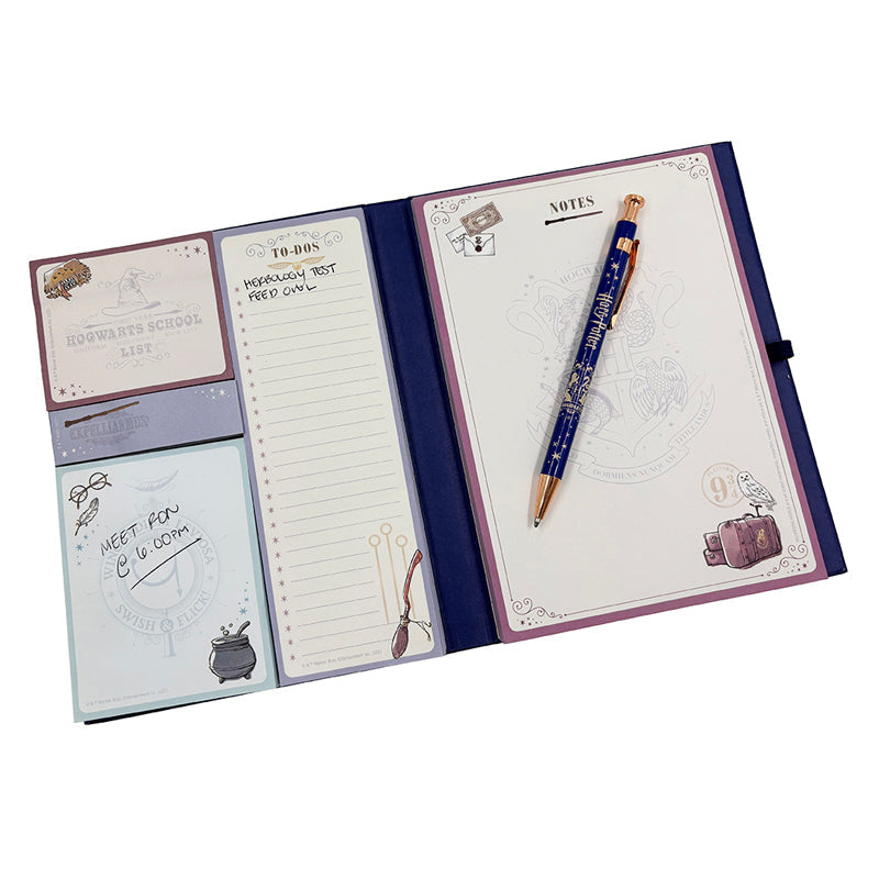Hardcover Harry Potter Memo Pad Set by Insight Editions with magical-themed designs and multiple notepads for writing.