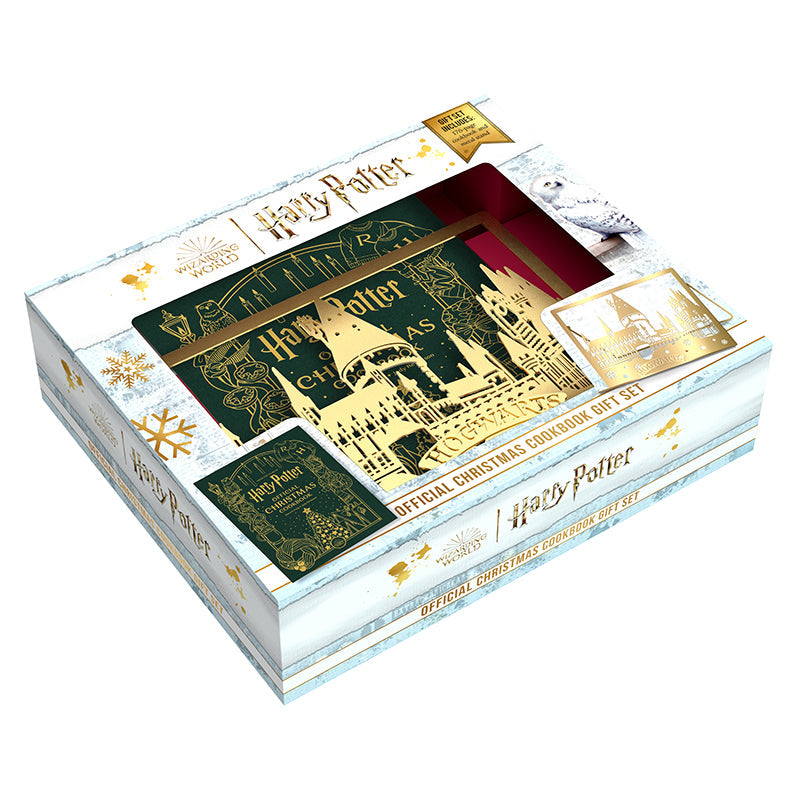 Hardcover Harry Potter Official Christmas Cookbook Gift Set by Insight Editions, featuring magical holiday recipes and themed illustrations.