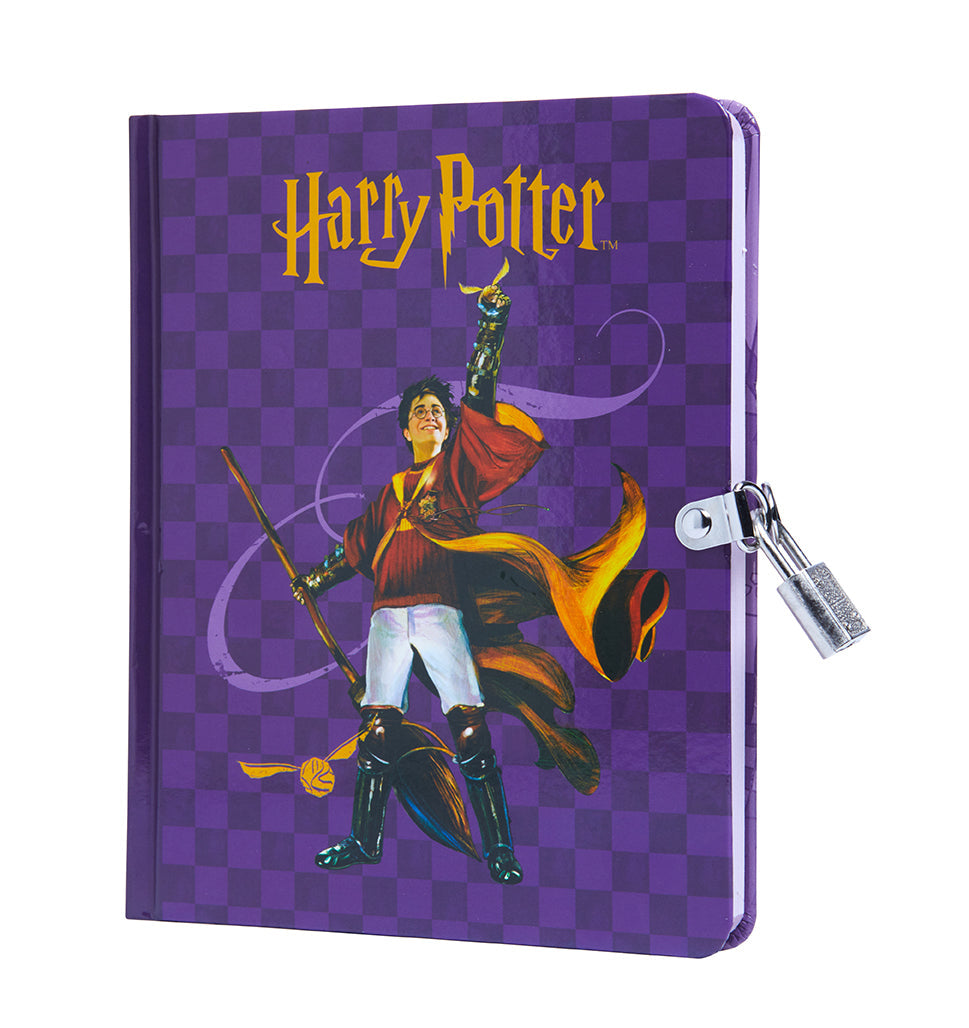 Hardcover Harry Potter Quidditch Lock & Key Diary by Insight Editions with magical Lock and Quidditch-themed cover design.